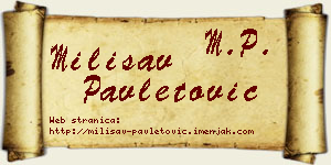 Milisav Pavletović vizit kartica